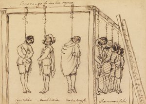 Syv mænd på galgen af Unknown